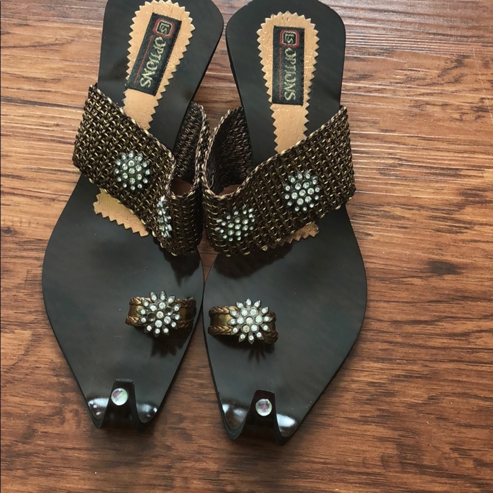 Brown Golden shoes